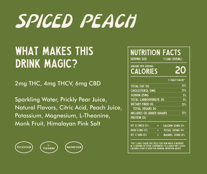 Magic Cactus Spiced Peach Low Dose THC Beverage Single
